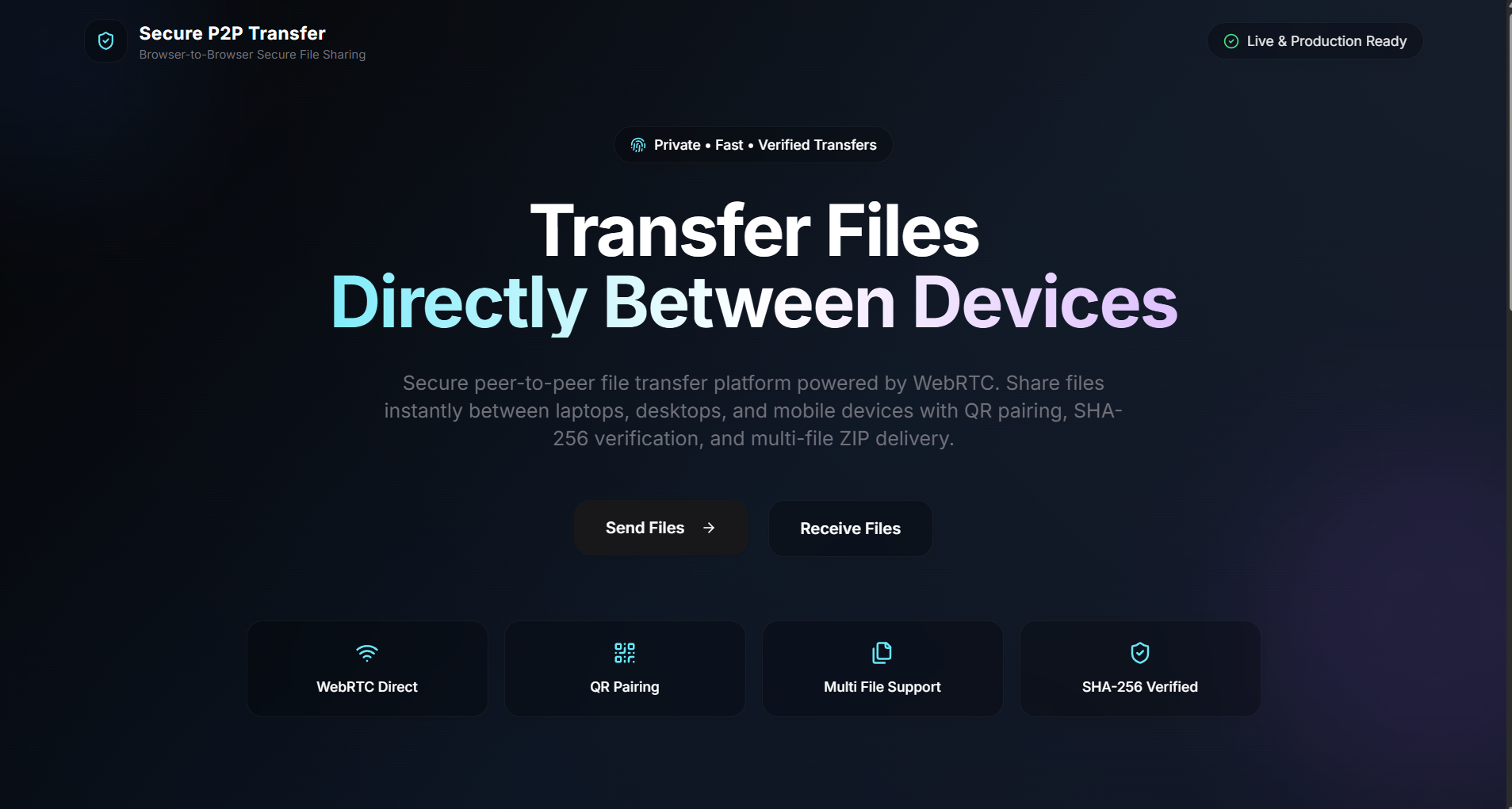 P2P File Transfer project screenshot