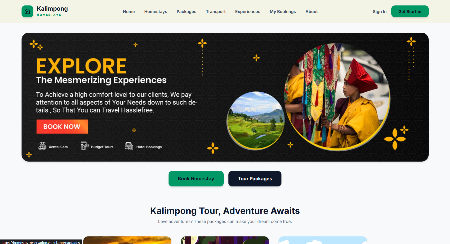 Kalimpong Homestays project screenshot