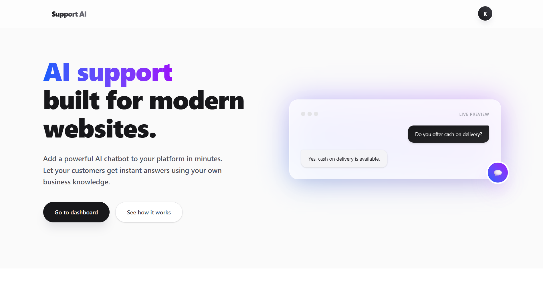 Support AI project screenshot